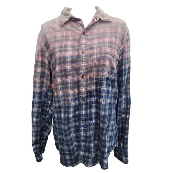 UPCYCLED Flannel with "Heart Earth" Embroidered Patch | Large - Picture 2 of 6